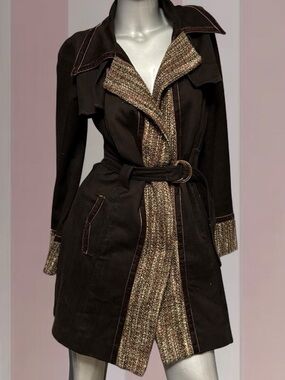Xanaka Y2K Brown Trench Coat